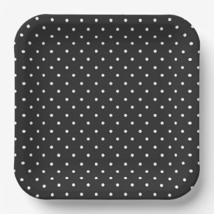 Mustard yellow white polka dots pattern Paper Pl Plate