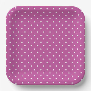 Mustard yellow white polka dots pattern Paper Pl Plate