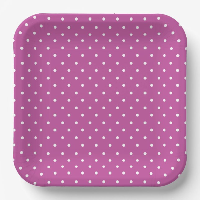 Mustard yellow white polka dots pattern  Paper Pl Plate (Front)