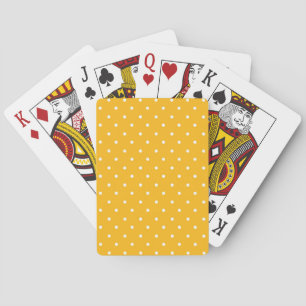 Mustard yellow white polka dots pattern Poker Ca Playing Cards