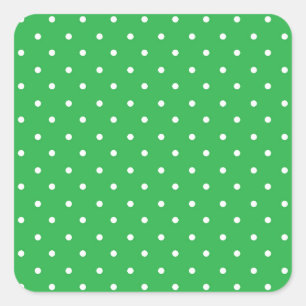 Mustard yellow white polka dots pattern Square S Sticker
