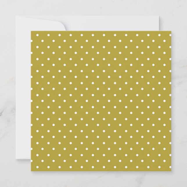  Mustard yellow white polka dots pattern  Thank You Card (Front)