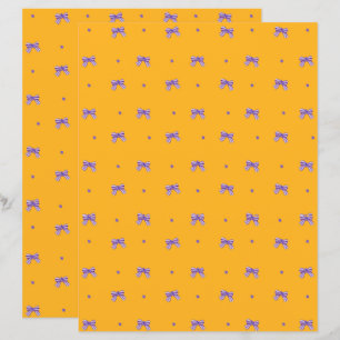 Mustard Yellow with Purple bows and Violets