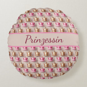 Muster Kronen in 3D Optik  Round Cushion