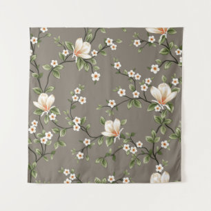 mustered small flowers with green leaves pattern o tapestry