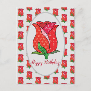 Musterrose Postkarte Postcard