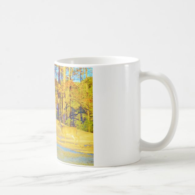 Musturd Coloured Deer with light blue Coffee Mug (Right)