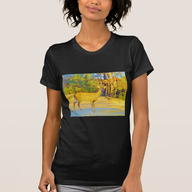 Musturd Coloured Deer with light blue T-Shirt (Front)