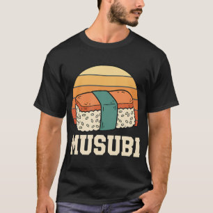 Musubi Hawaiian Musubi Retro Sunset Sushi Rice Sna T-Shirt