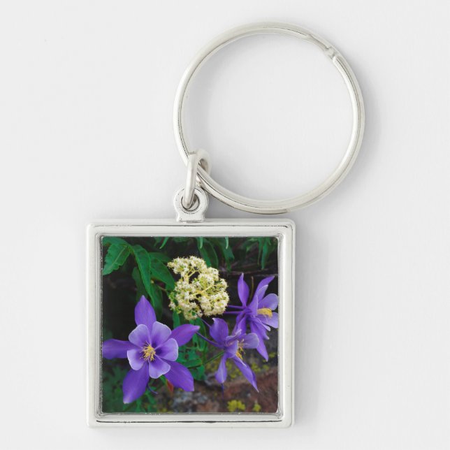 Mutant Columbine Wildflowers Key Ring (Front)