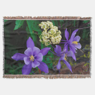 Mutant Columbine Wildflowers Throw Blanket