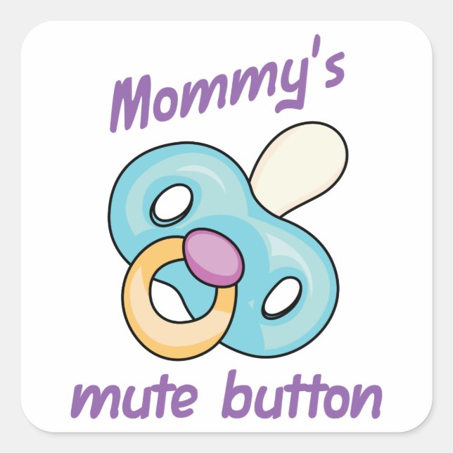 Mute Button Square Sticker (Front)