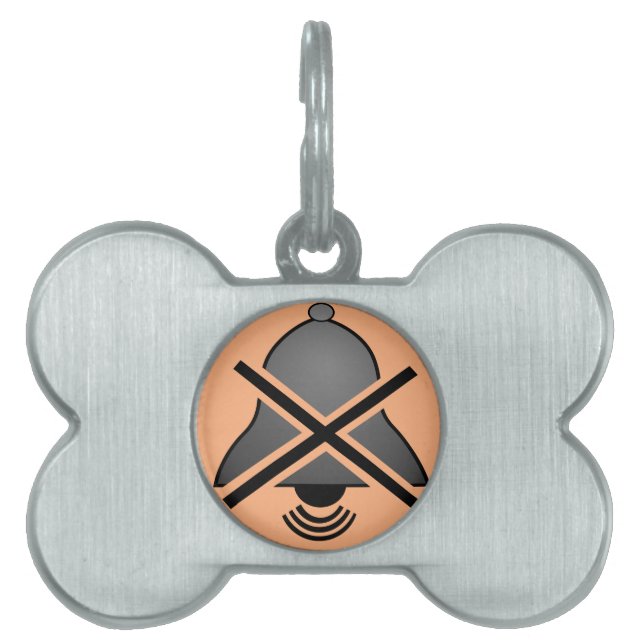 Mute Button Symbol Dog ID Pet Tag (Front)