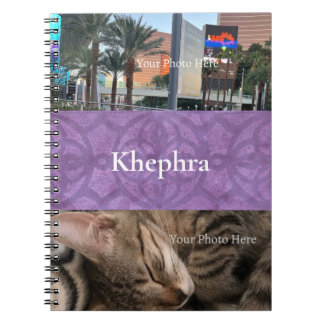 Mute Purple Batik Name and Photo Collage Notebook