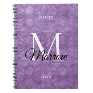 Mute Purple Batik Name and Year  Notebook