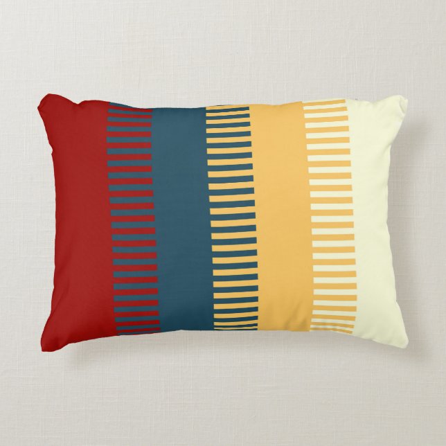 Mute Red Blue Yellow White Grey Unique Pattern Decorative Cushion (Front)