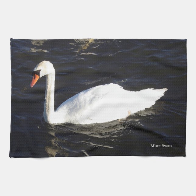 Mute Swan kitchen towel (Horizontal)