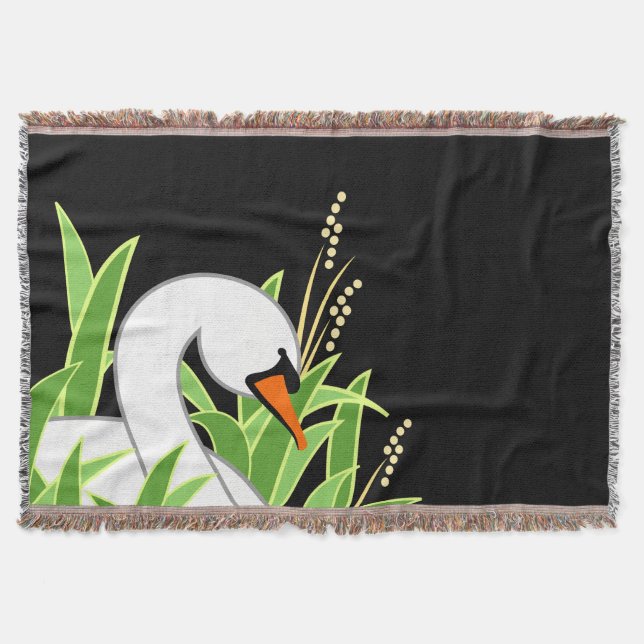 Mute Swan Throw Blanket (Front)