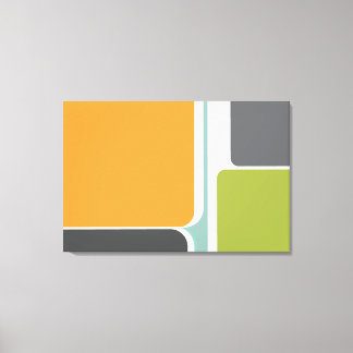 muted abstract retro colour block art geometric canvas print