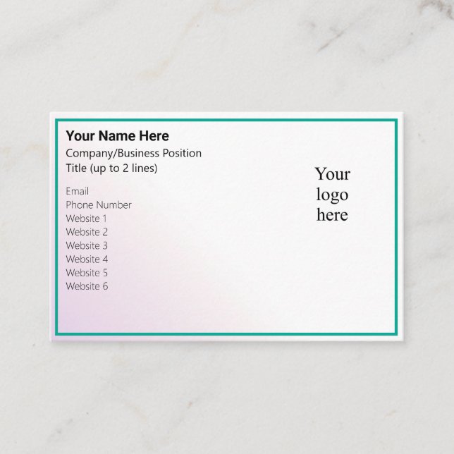 Muted Alexandrite Online Biz Logo Business Card (Front)
