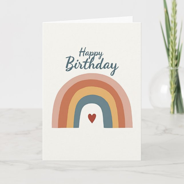 Muted Birthday Rainbow Card (Front)