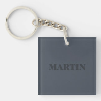 muted blue, ash blue custom name key ring