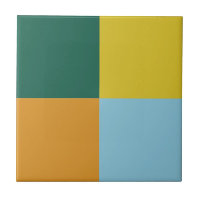 Muted Blue Green Yellow Orange Combination Tile (Front)