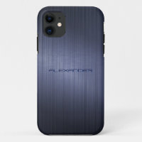 Muted Blue Metallic Look Pattern-Monogram