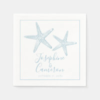 Muted Blue Starfish Coastal Wedding