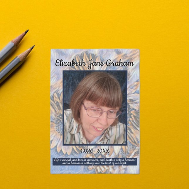 Muted Blue Sunflower Art | Photo | Funeral     Programme (Creator Uploaded)