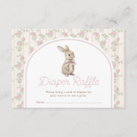 Muted Blush Bunny Rabbit Baby Shower Diaper Raffle