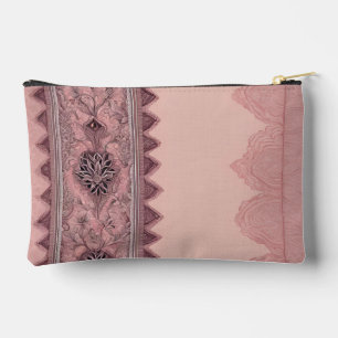 Muted blush pink & beige style AI art Accessory Pouch
