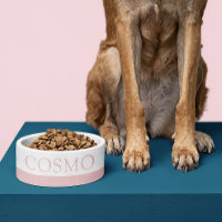 Muted Blush Pink Custom Pet Name Cat Dog Food