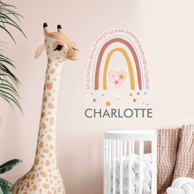 Muted Blush Pink Rainbow Nursery Wall Decal Name (Creator Uploaded)
