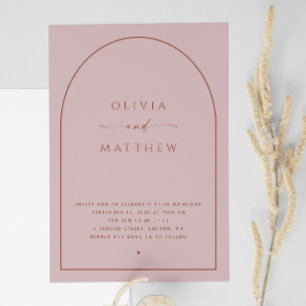 Muted Blush Pink Spring Wedding   Arch Photo + QR Invitation
