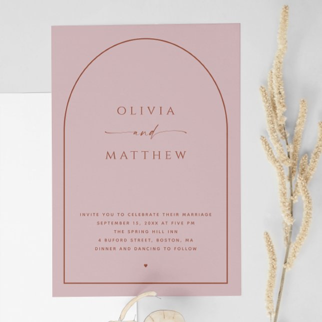 Muted Blush Pink Spring Wedding | Arch Photo + QR Invitation (Creator Uploaded)
