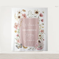 Muted Blush Wildflower Fairy Baby Shower Welcome