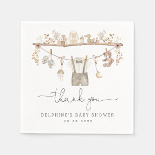 Muted Bohemian Baby Clothes Boy Baby Shower Napkin