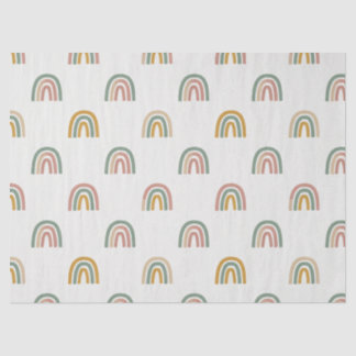 Muted boho rainbow scandi pattern  tissue paper