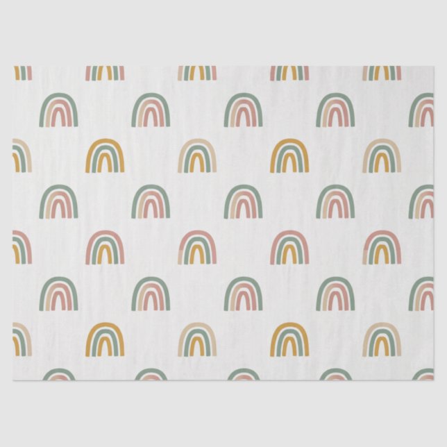 Muted boho rainbow scandi pattern  tissue paper (Front)