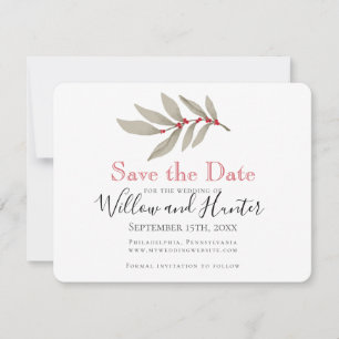 Muted Botanical Engagement Photo Save the Date