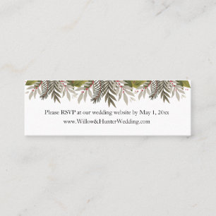Muted Botanical Wedding Website RSVP Mini Business Card