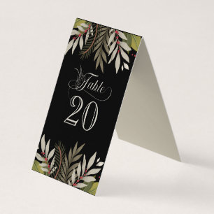 Muted Botanicals Wedding Reception Table Numbers