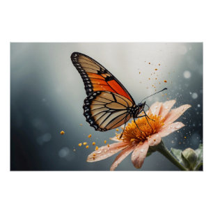 *~* Muted Butterfly Artistic Creative Flower AP52 Poster