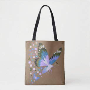 Muted Butterfly Botanical Tote Bag