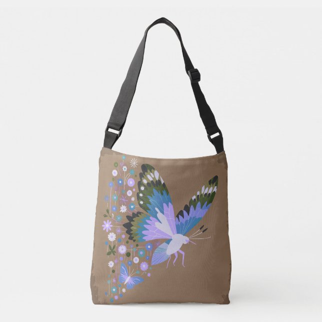 Muted Butterfly Botanical Tote Bag (Front)