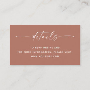 Muted Clay Wedding Details + QR   Dusty Terracotta Enclosure Card