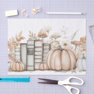 Muted colored fall pumpkin scrapbook paper
