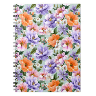 Muted Colorful Flowers Boho flower Notebook