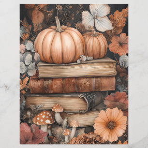Muted coloured fall pumpkin scrapbook paper